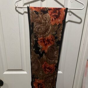 Jones New York Vibrant Orange and Earthy Brown Scarf